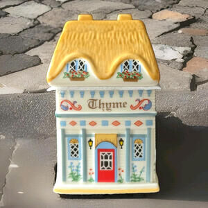 Vtg Lenox Spice Village Thyme Fine Porcelain Herb Spice Jar 1994 Hand-Painted
